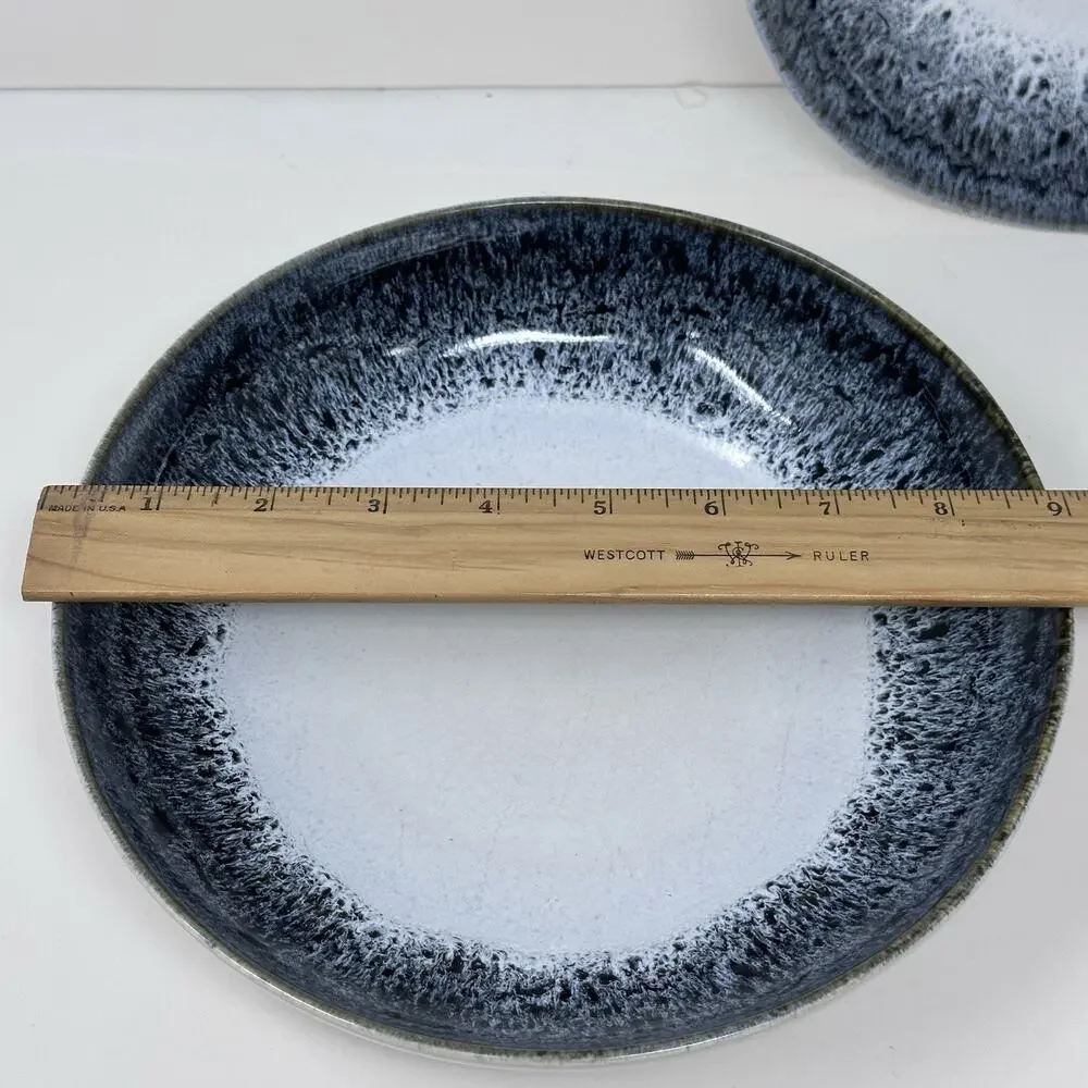 West Elm Reactive Glaze 2 pc. Pasta Bowl Set Blue, Black, White Brown